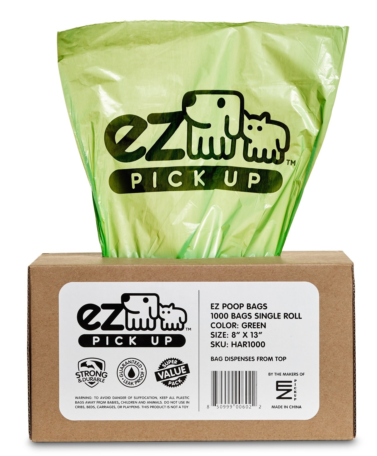 1000 Count Eco-Friendly Dog Poop Bags - Extra Thick Leak Proof Pet Waste Disposal Bags for Easy Cleanup | Perfect for Dog Walks, Park Visits & Backyard Cleanup