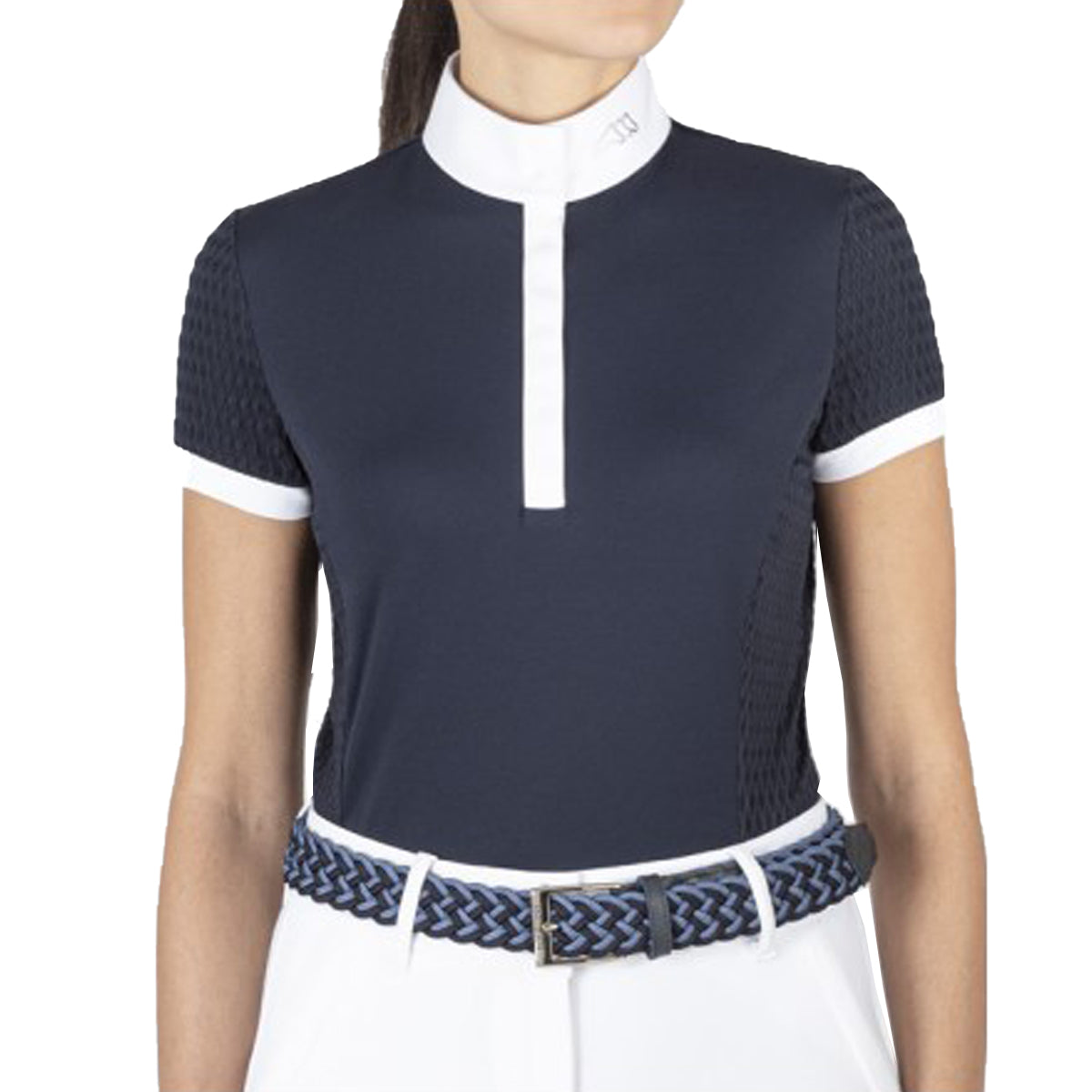 Equiline Women's Catic Short Sleeve Equestrian Competition Shirt - Breathable & Moisture-Wicking Riding Top for Horse Shows & Dressage Training