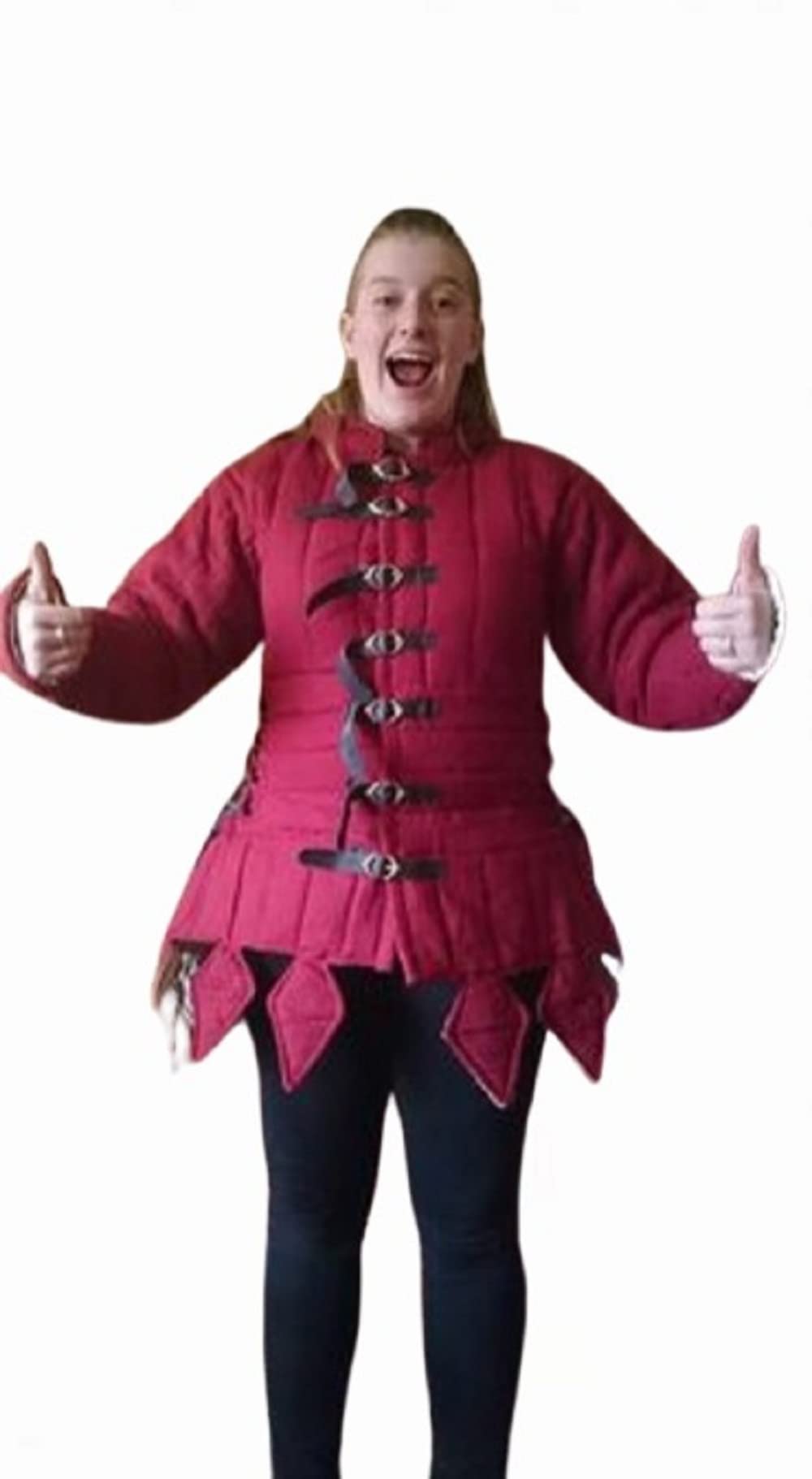 Medieval Gambeson Jacket - Thick Padded Cotton Armor with Unique Bottom Design & Buckle Closure | LARP, Cosplay, Renaissance Faire & Historical Reenactment