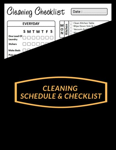 Cleaning Planner for Adults - Daily Weekly Monthly Home Checklist for Household Cleaning & Organizing