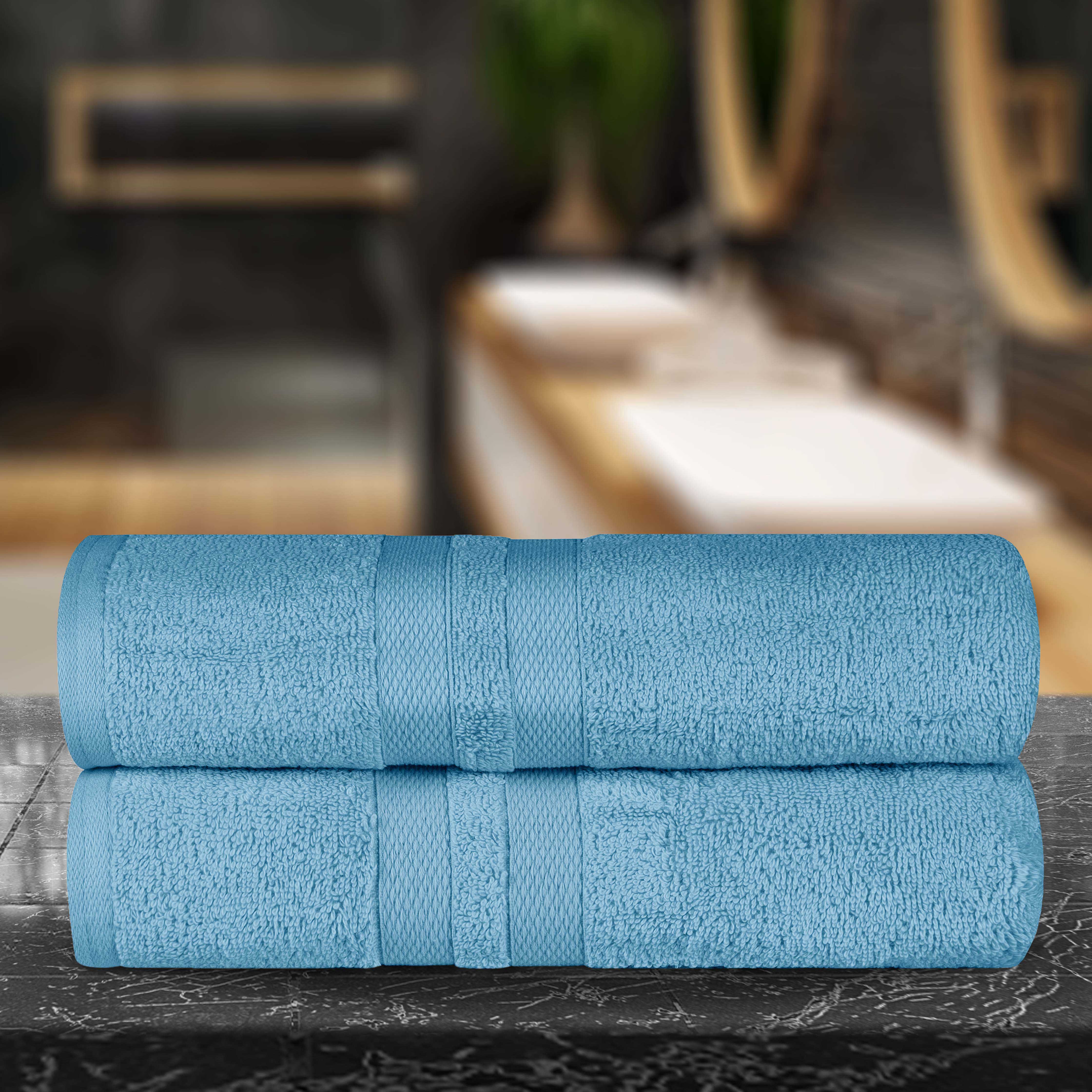 Ultra Soft Cotton Bath Towel Set - 2 Piece Absorbent & Quick-Drying Bath Sheets for Spa, Gym, and Luxury Home Use