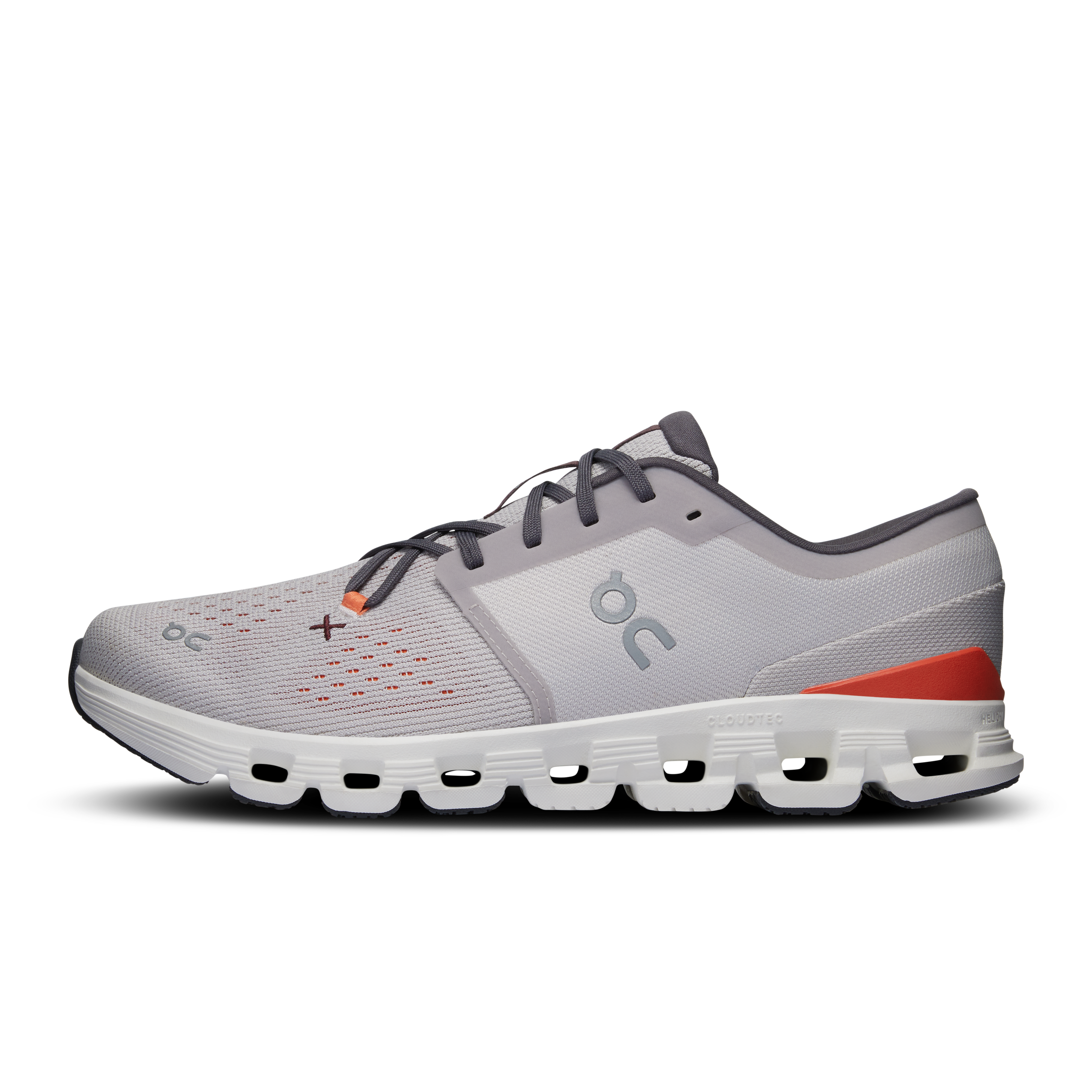 On Running Men's Cloud X 4 Running Shoes - Lightweight & Breathable Silver/Flame Color for Jogging, Gym Workouts & Daily Wear