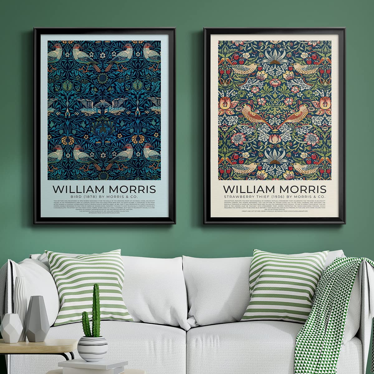 William Morris Wall Art Collection Set - Premium Black Framed Art Prints for Home & Office Decor | Ready to Hang Living Room, Bedroom & Workspace Wall Decor