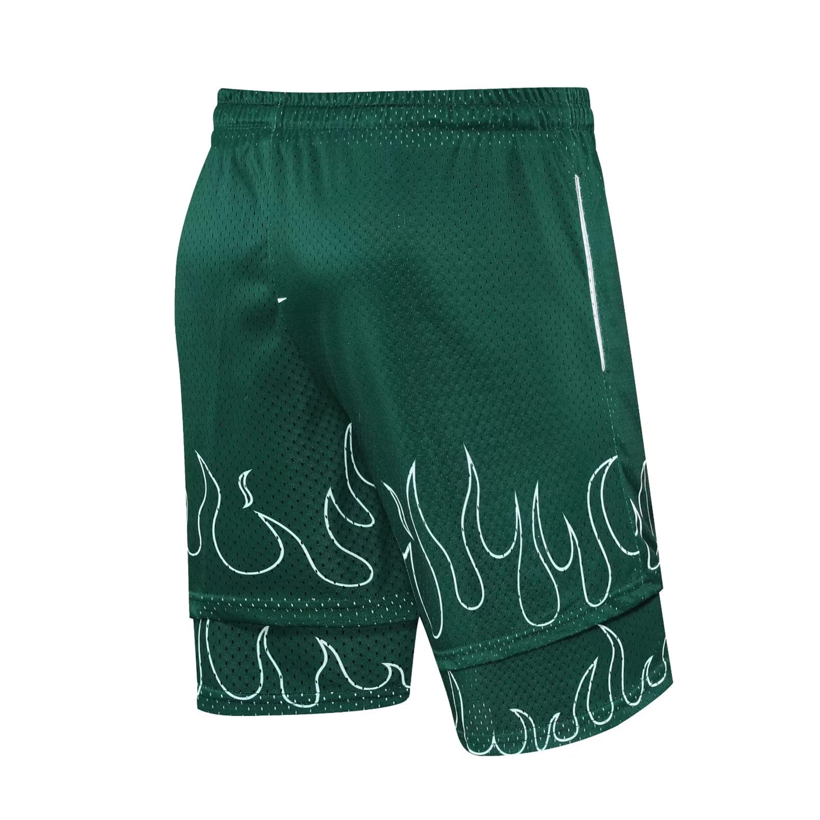BOOMLEMEN Men's Basketball Shorts - Breathable Mesh Gym Workout Shorts with Graphic Print for Running, Training & Casual Wear - Perfect for Basketball, Jogging and Outdoor Sports