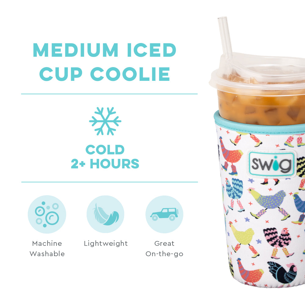 Funky Chicken Insulated Medium Iced Cup Coolie - Perfect for Summer Drinks, Beach Parties, and Outdoor Picnics