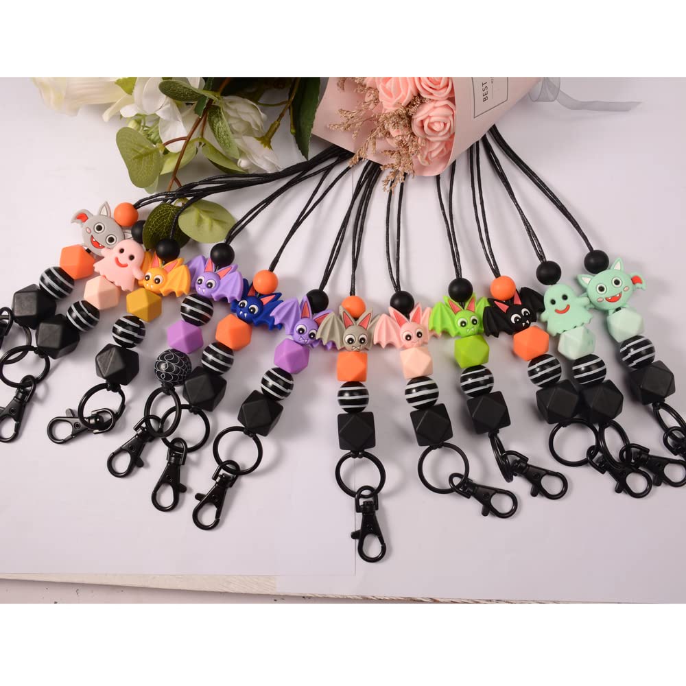 Silicone Bat Lanyard for ID Badges & Keys - Women's Black Bat Design for Work & Events