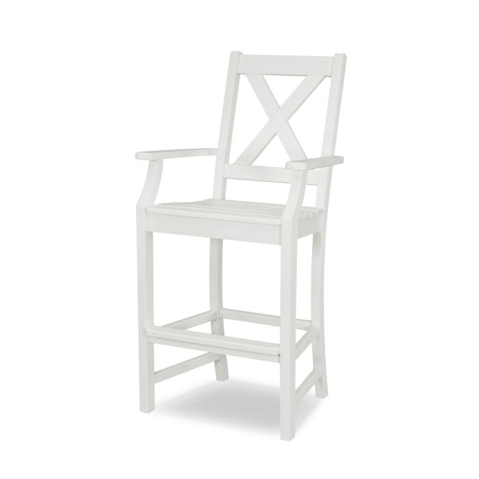 POLYWOOD Braxton Bar Arm Chair - Weather-Resistant Outdoor Dining Chair for Patio, Deck, or Poolside - Durable & Comfortable Seating Solution