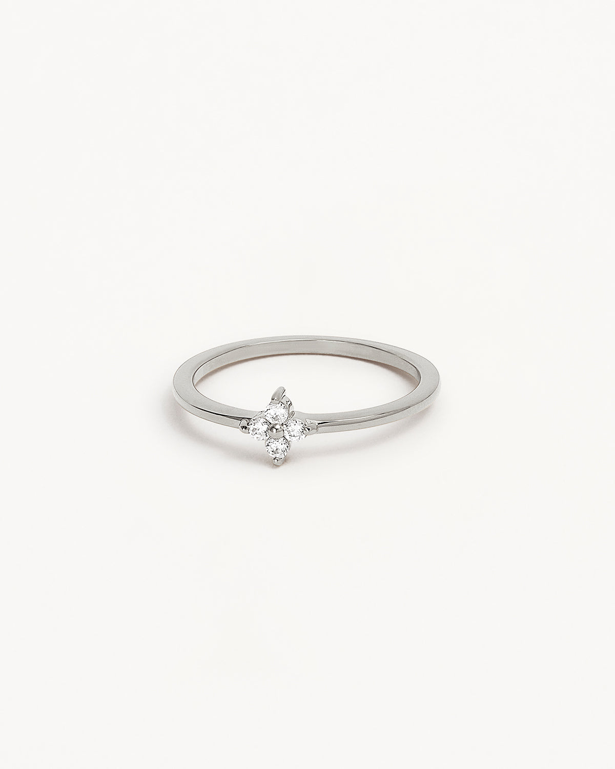 Sterling Silver Crystal Bloom Ring for Women - Elegant Floral Design Wedding, Party & Everyday Jewelry Gift