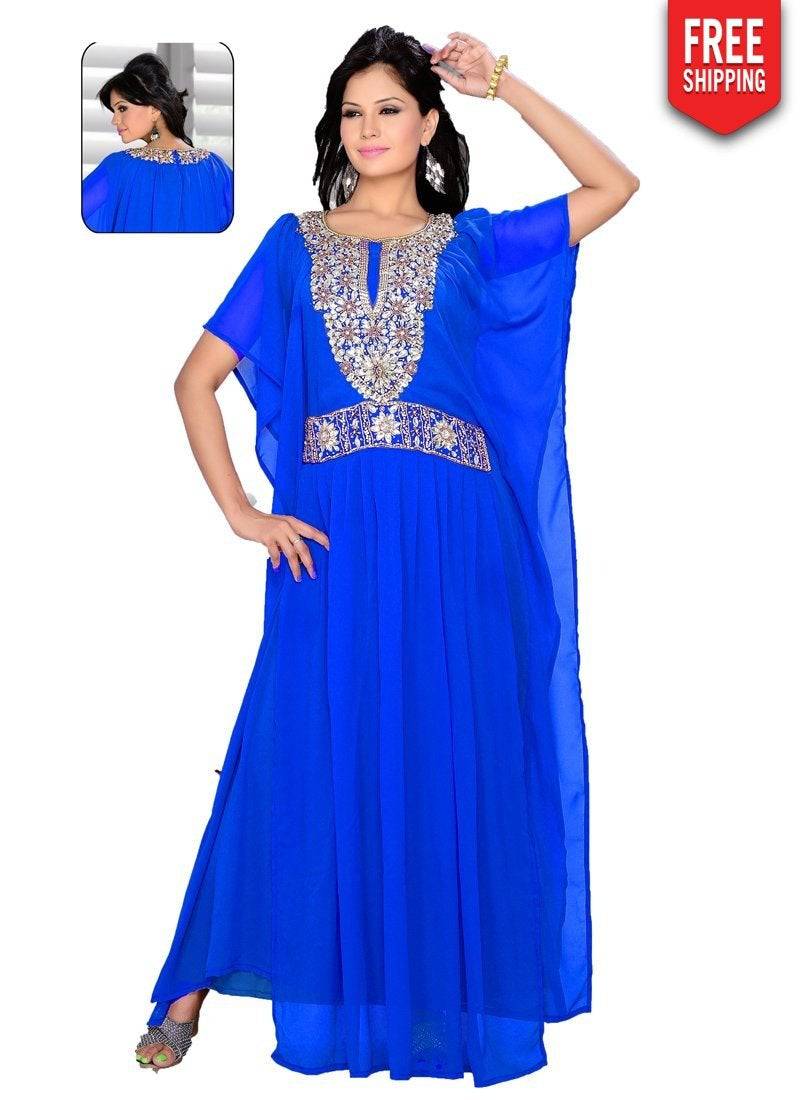 Elegant Embroidered Kaftan Dress for Women - Maroon Flowy Maxi Dress for Beach, Vacation & Summer Outfits