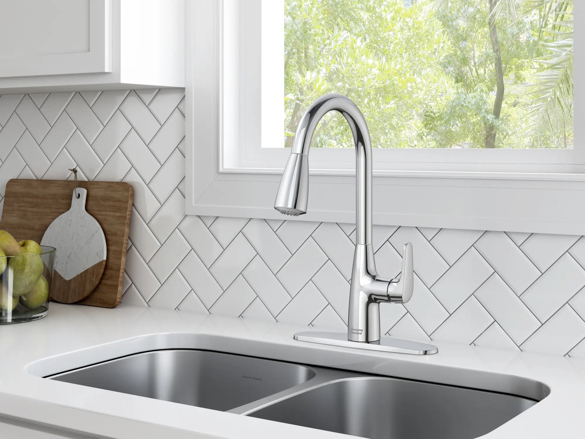 Colony PRO Single Handle Pull Down Dual Spray Kitchen Faucet - 1.5 GPM/5.7 LPM Low Flow, Lead-Free Brushed Nickel - Perfect for Modern Kitchens & Easy Dishwashing