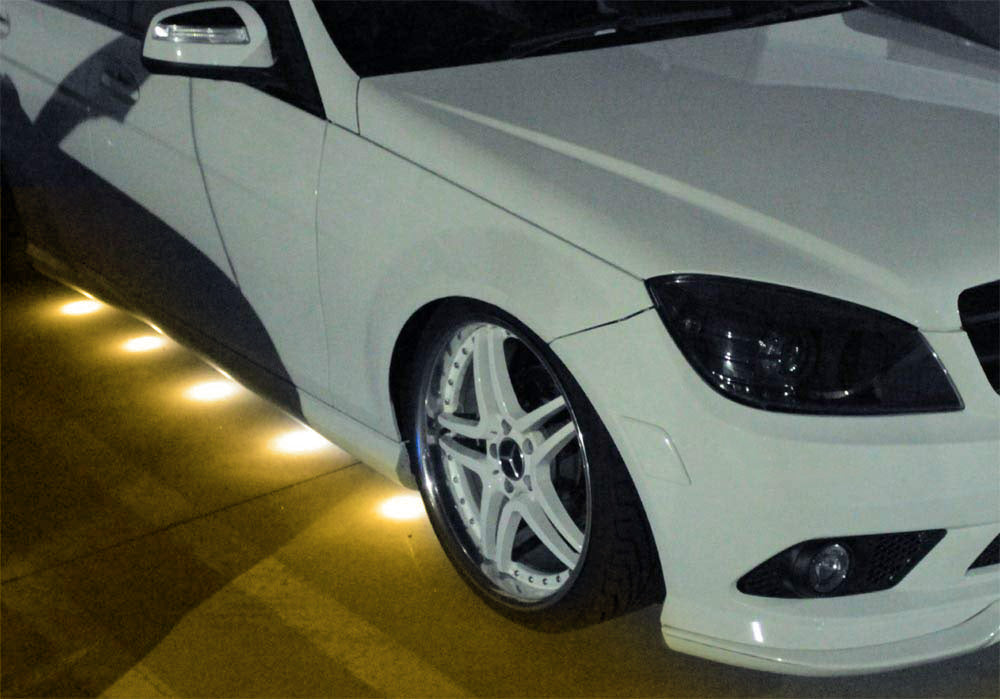 3000K Yellow 30W High Power Flexible LED Daytime Running Lights & Puddle Lamps Kit - Durable Waterproof Car Lighting for Trucks, SUVs, Jeeps (Easy Installation, Enhanced Visibility)