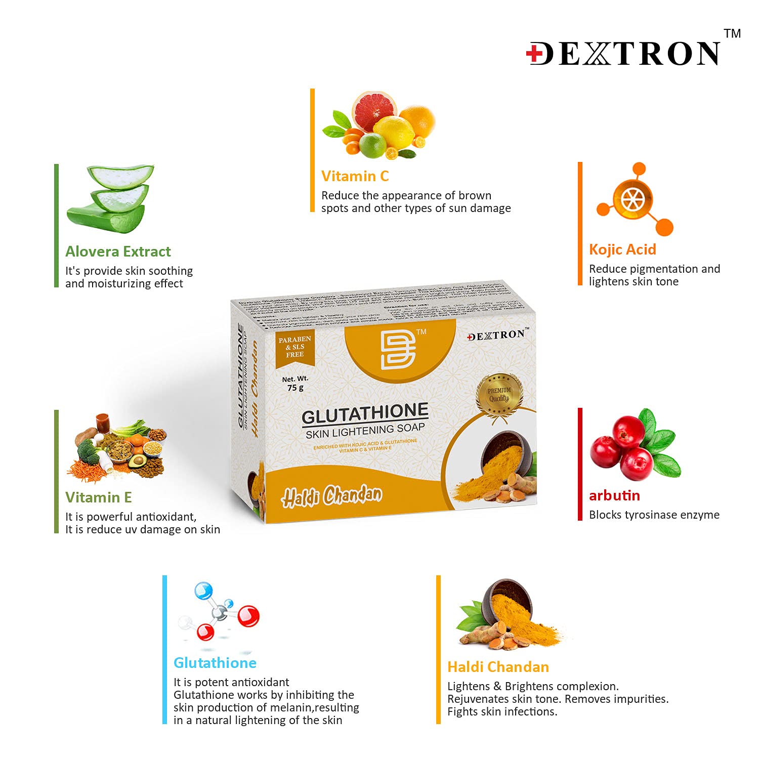 Best Dextron Glutathione Soap for Skin Whitening & Brightening - Natural Skin Lightening Bar for Even Tone & Dark Spot Reduction - Perfect for Daily Skincare & Glowing Complexion