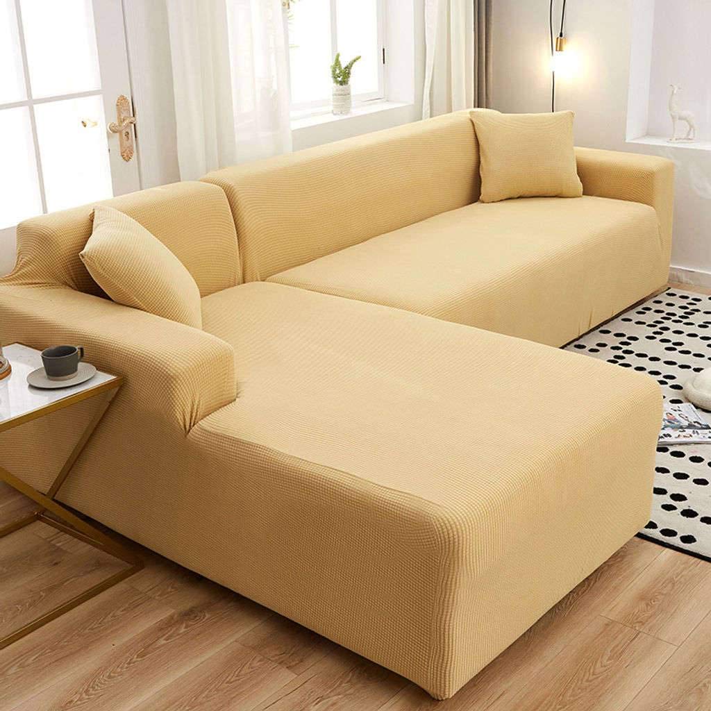 HKPLDE 5-Seater Corner Sofa Cover - Soft, Washable, Durable Furniture Protector for Couches | Fits 4-Seater + 4-Seater Sofas | Perfect for Living Room, Family Room & Home Decor