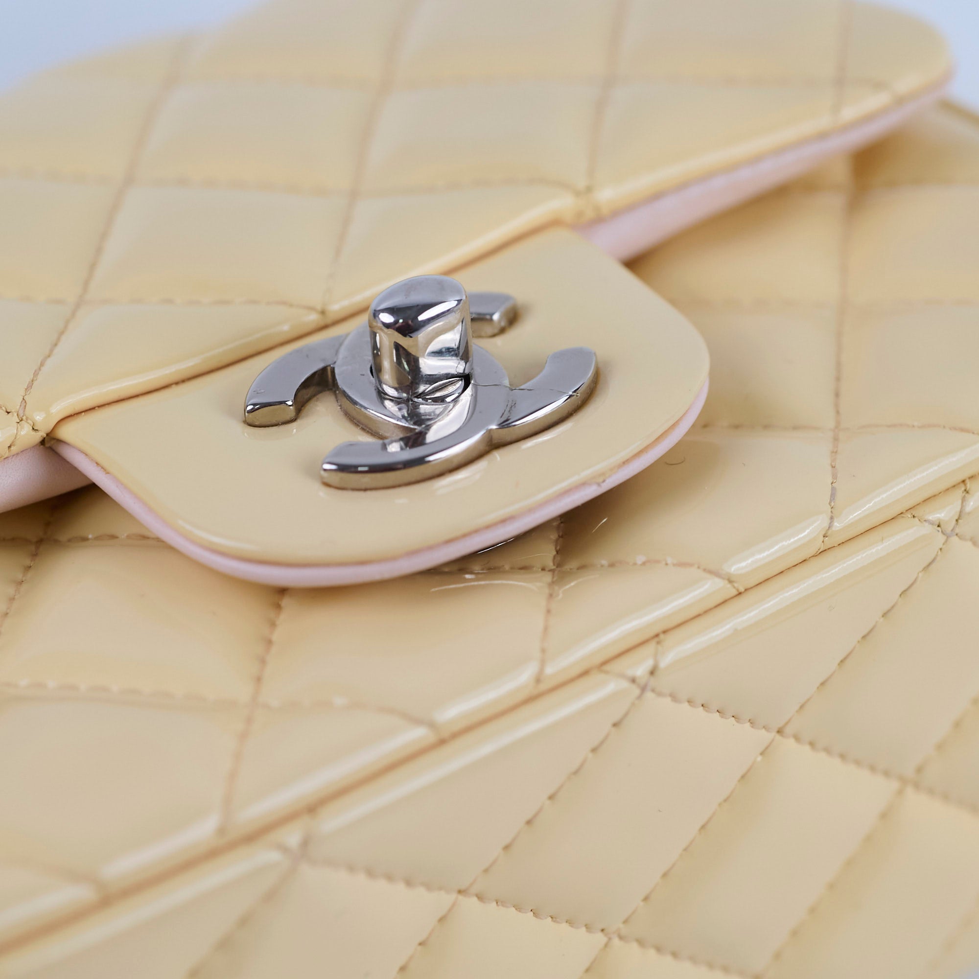 Chanel Mini Square Bag Patent Leather Yellow Crossbody Bag for Women | Luxury Designer Handbag for Parties, Dating & Special Occasions