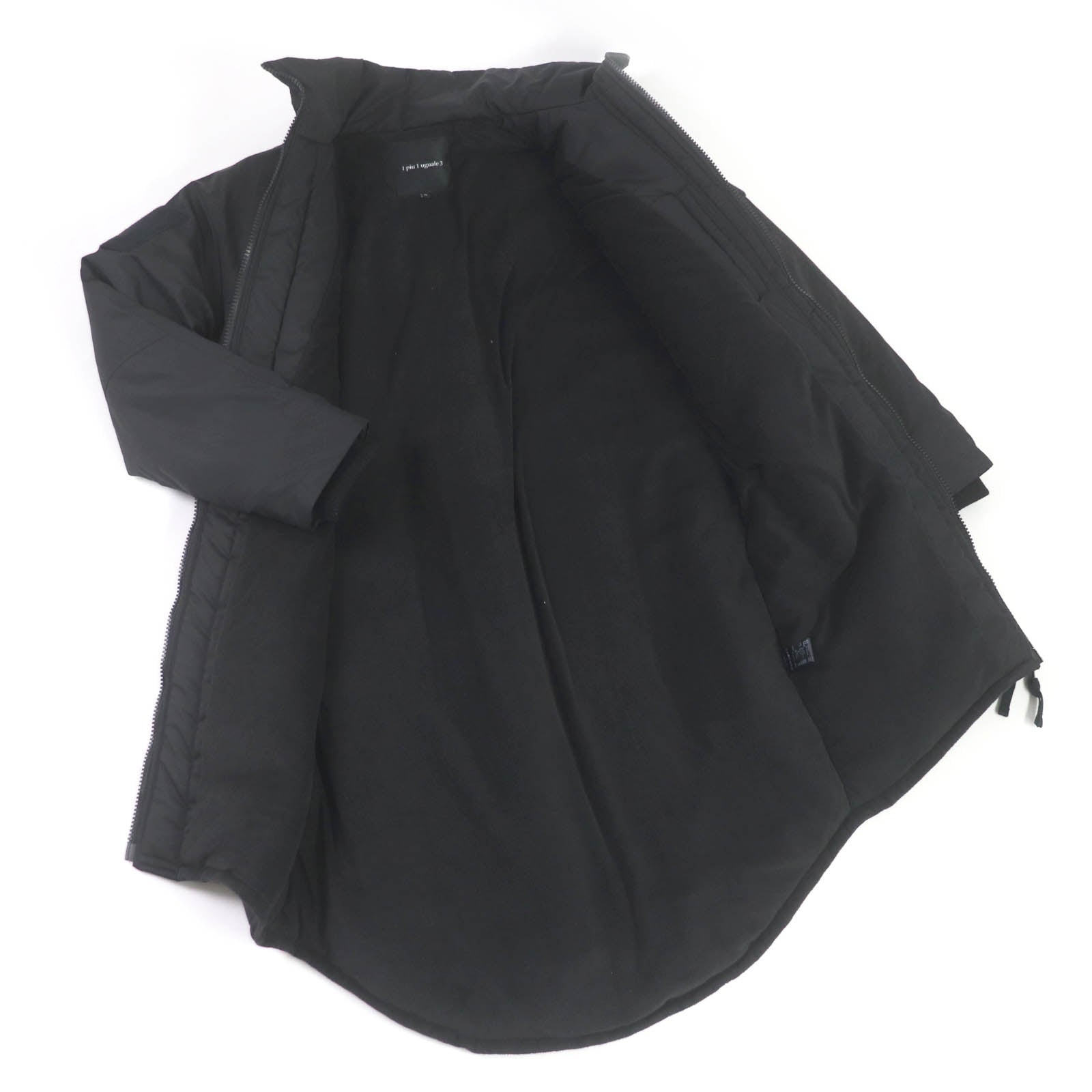 1piu1uguale3 Military Coat - Black Nylon Polyester Parka Jacket for Men | Waterproof Windproof Winter Outerwear | Perfect for Hiking, Camping & Outdoor Adventures