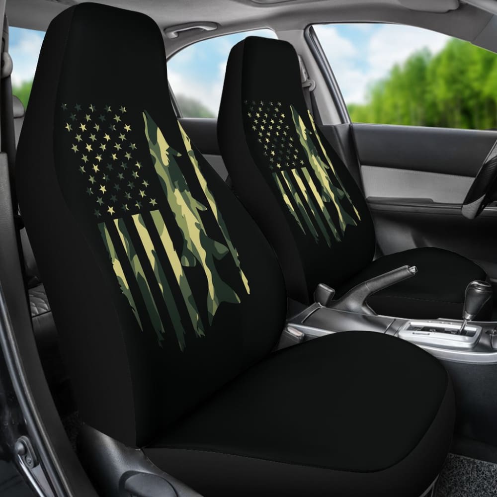 Premium Green American Flag Car Seat Covers - Durable & Stylish for Trucks, SUVs & Sedans - Perfect for Patriotic Drivers, Road Trips & Car Protection