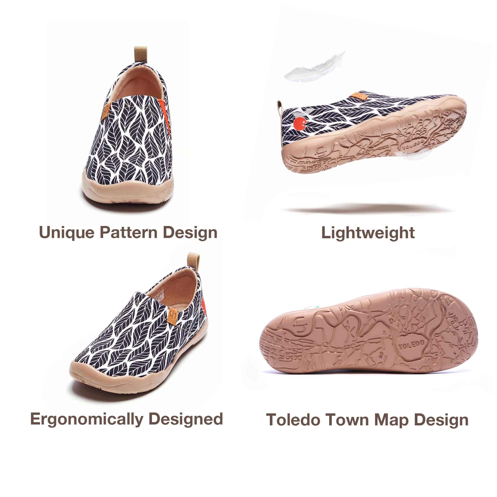 UIN Women's Slip On Sneakers - Comfortable Knit Loafers with Artistic Painting | Soft Walking Shoes for Women | Perfect for Casual Outings, Work & Travel