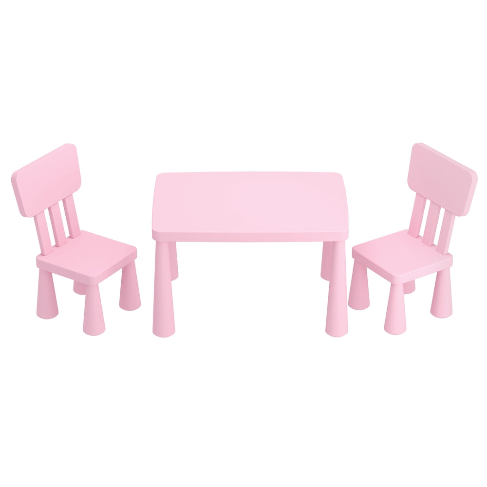 Keezi Kids Table and 2 Chairs Set - Pink Children's Furniture for Playroom, Classroom & Home Learning Activities