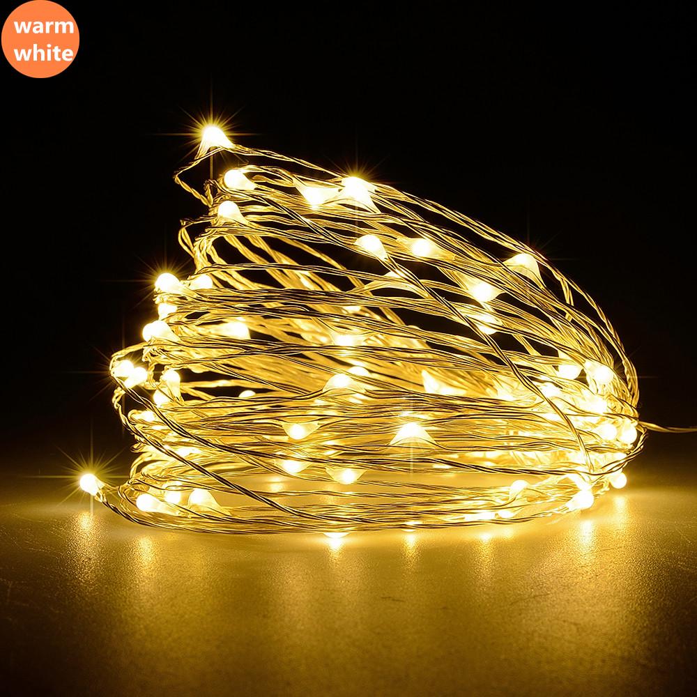 33 FT 100 LED Warm White Waterproof Fairy String Lights with AC Plug - Perfect for Indoor/Outdoor Christmas, Wedding, Party, and Garden Decorations