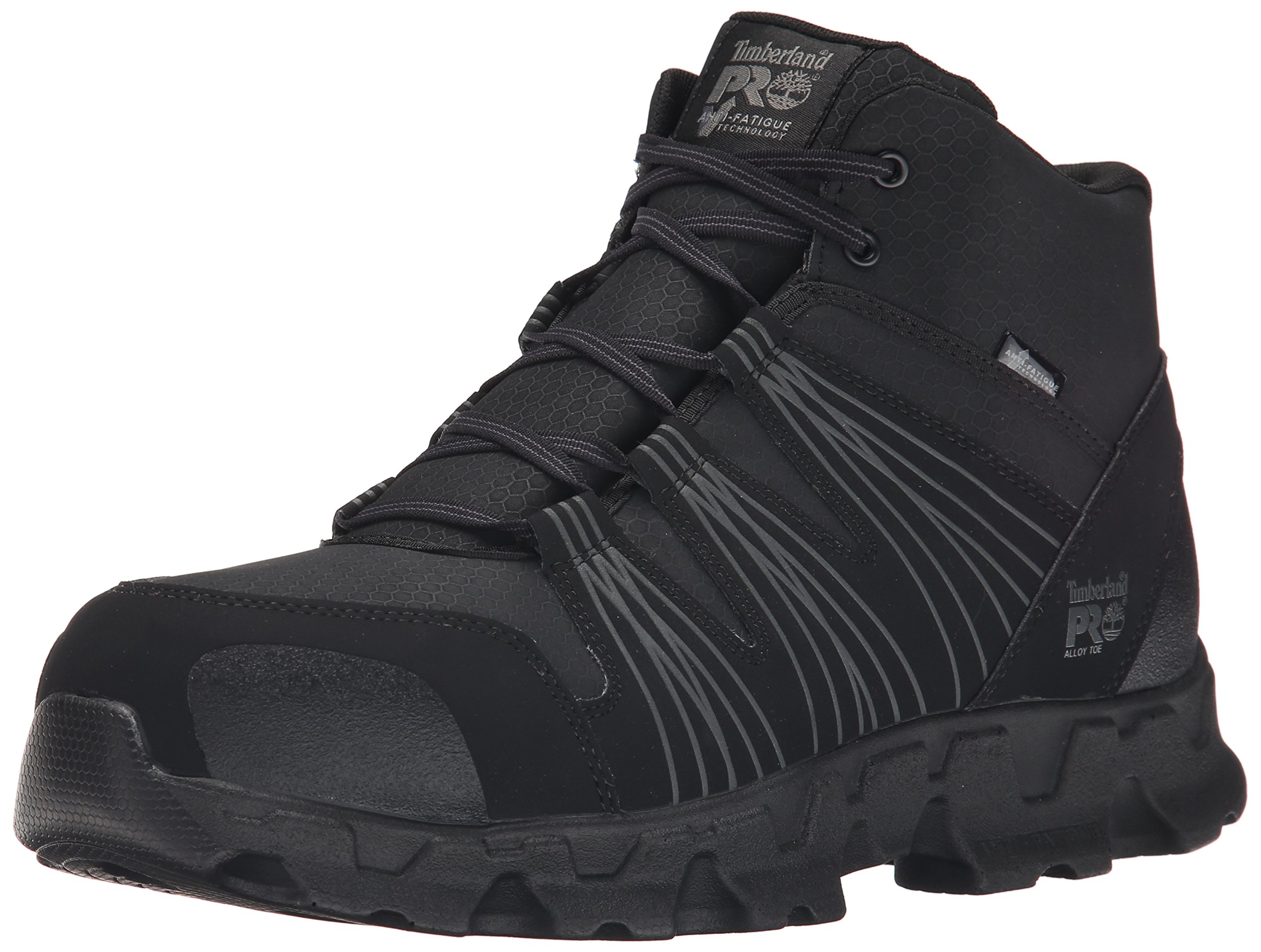 Timberland PRO Men's Powertrain Mid Alloy Safety Toe Work Shoes - Static Dissipative Industrial Athletic Shoes for Construction & Warehouse Workers