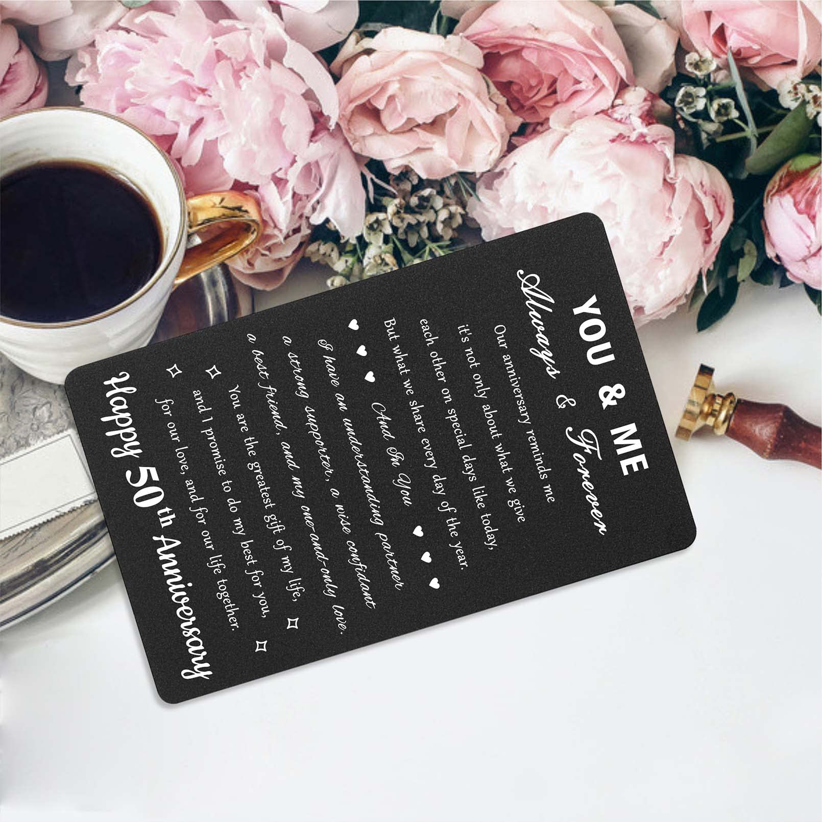 Personalized 50th Anniversary Card Gift for Couples - Golden Wedding Keepsake with Custom Names - Perfect for 50 Year Wedding Anniversary Celebrations, Parties & Romantic Surprises