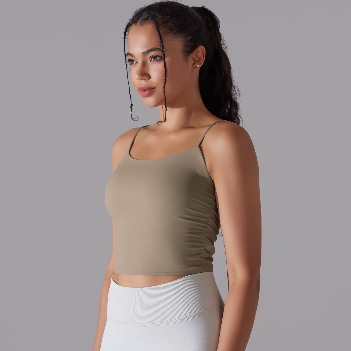 QUECY® Women's Slim Seamless Cami Tops - Skinny Spaghetti Strap Backless Shirts for Yoga, Workout, Gym - Perfect for Summer, Beach & Casual Wear