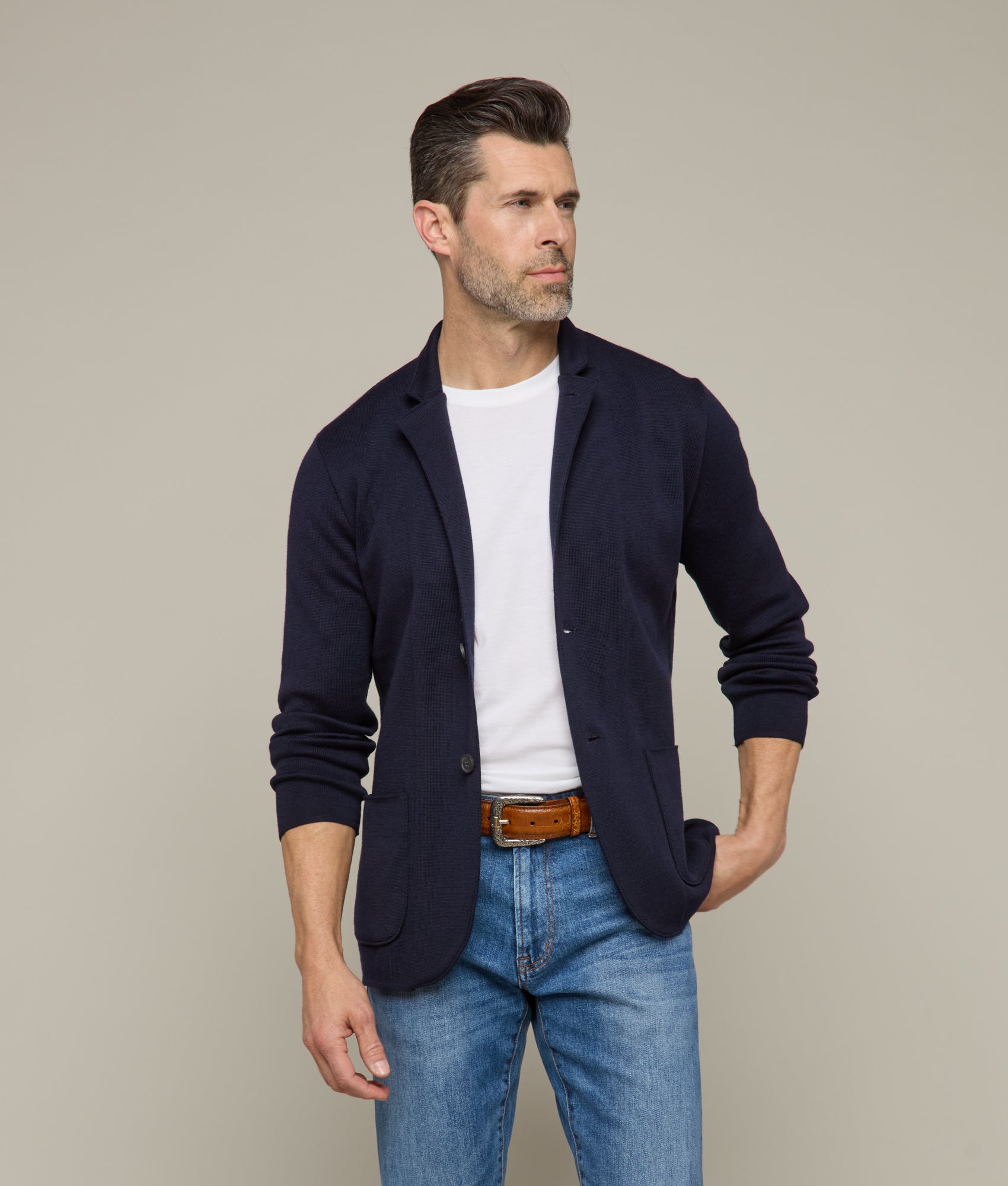 Cole Sweater Jacket for Men - Navy Blue Cozy Knit Cardigan | Perfect for Fall Layering, Casual Outfits & Outdoor Activities