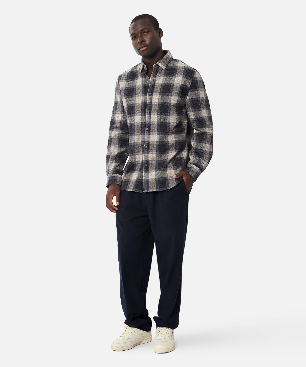 The Woodstock Long Sleeve Shirt for Men - Navy Multi Color Plaid Flannel Shirt | Casual Wear, Outdoor Activities & Layering
