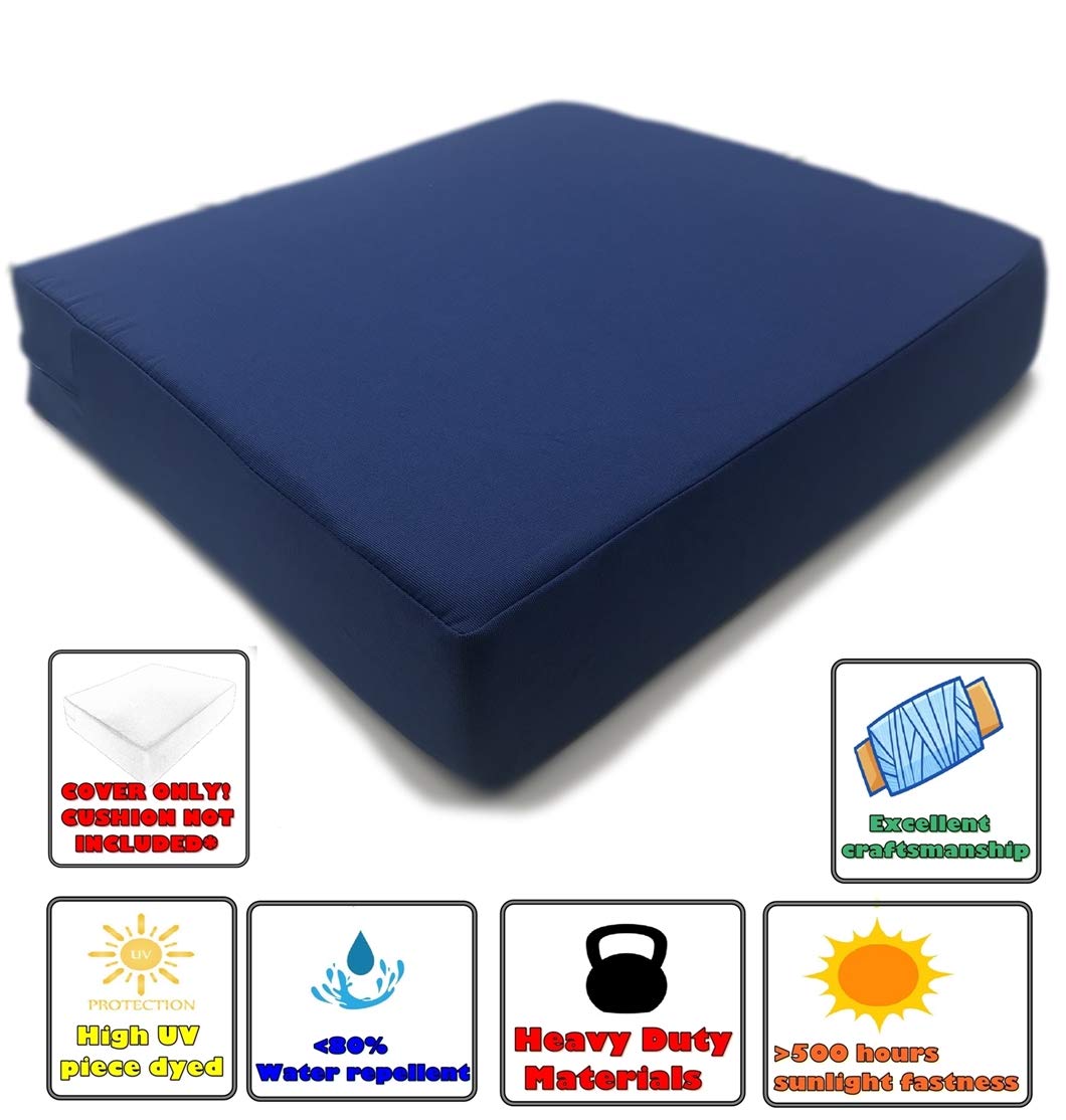 Premium Waterproof Outdoor Patio Chair Cushion Covers - 22x14x4 Inches (Set of 3) - Royal Blue - Weather Resistant & UV Protection - Perfect for Garden, Deck, Poolside & Backyard Furniture