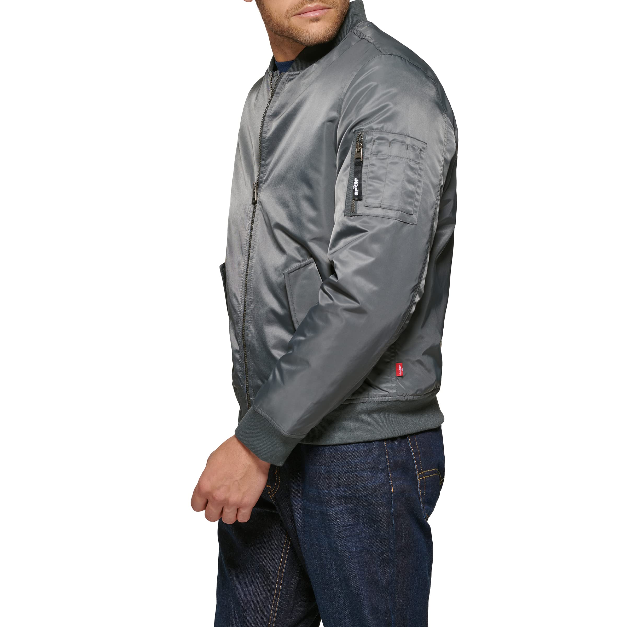Levi's Men's MA-1 Flight Lightweight Zip-Up Bomber Jacket - Classic Aviator Style for Casual Wear & Outdoor Adventures