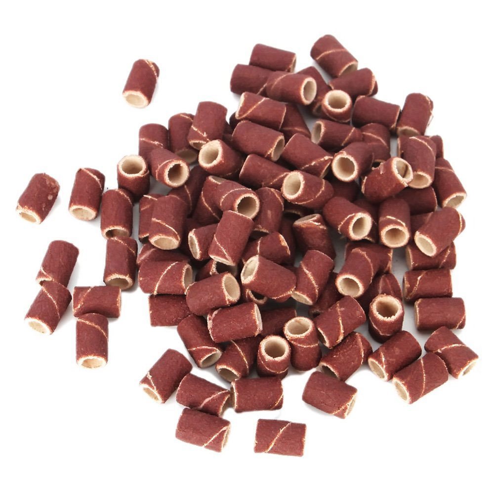 100PCS 80 Grit Sanding Bands for Nail Drill - 1/4