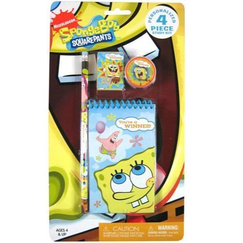 4-Pack Nickelodeon SpongeBob Squarepants School Supplies Set - Pencils, Erasers & Notebook for Kids | Perfect for Back to School, Classroom & Homework Organization
