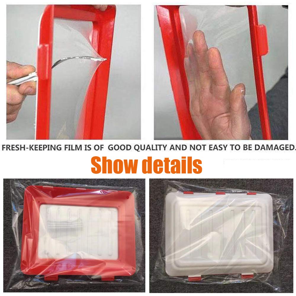 3-Pack Magic Vacuum Sealing Food Storage Containers with Elastic Film Buckle - BPA-Free Plastic Keep Fresh Trays for Fruits, Vegetables & Meal Prep | Airtight Kitchen Organizer for Fridge & Pantry