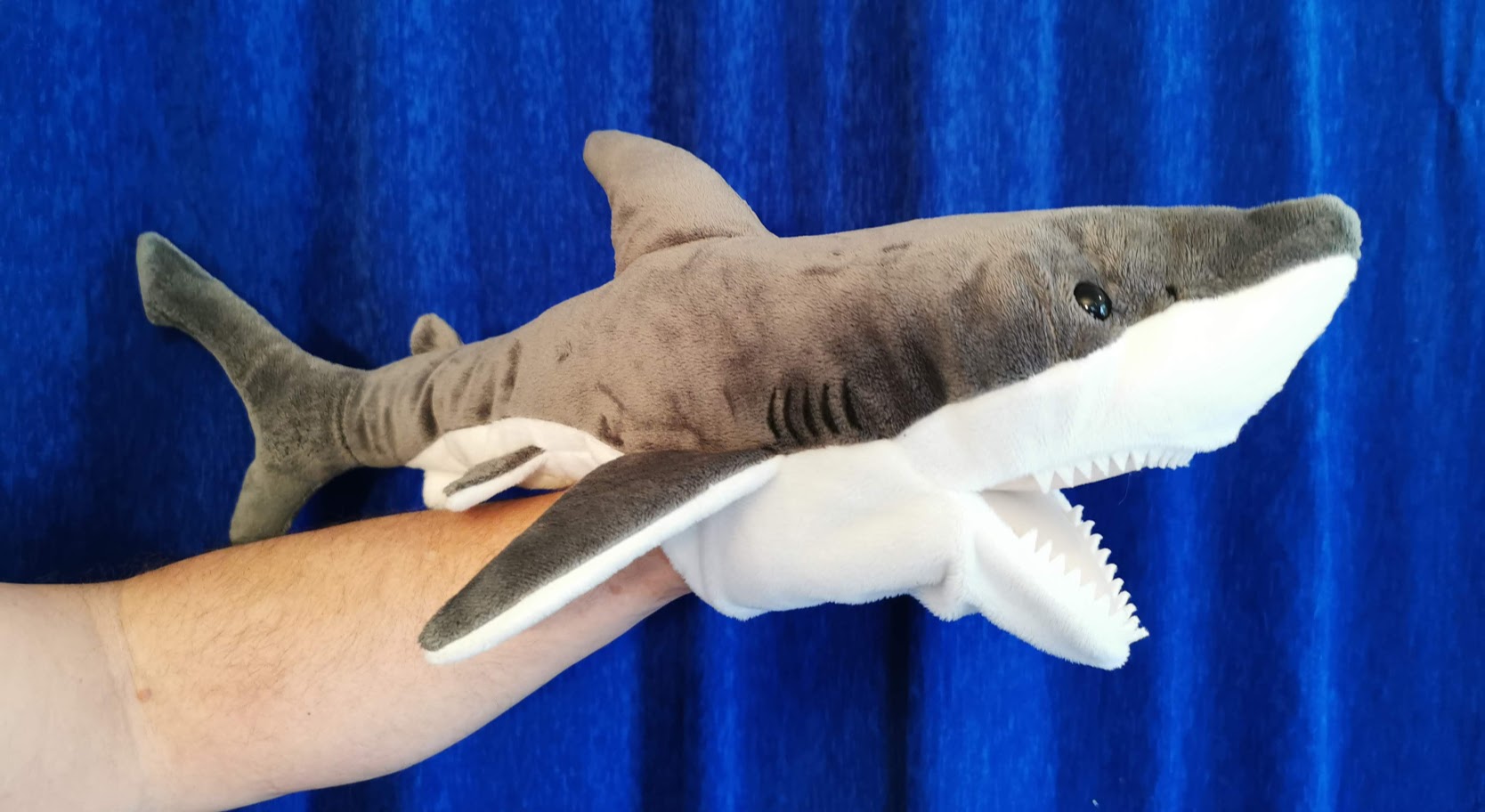 Shaz the Shark 60cm Long Hand Puppet for Kids - Soft Plush Animal Puppet Toy for Storytelling, Role Play & Classroom Activities (Code 53)