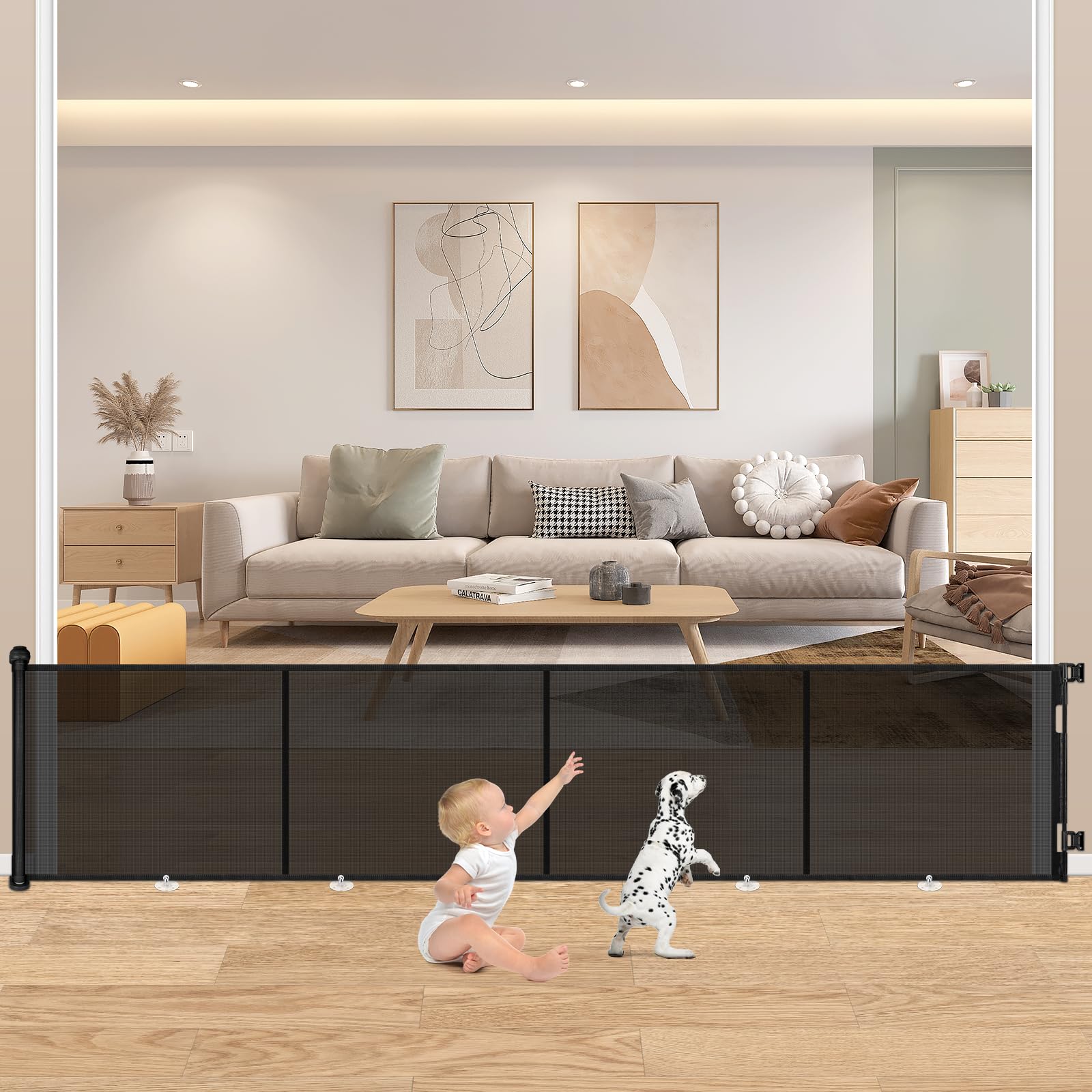 200 Inches Retractable Baby Gate Extra Wide - 34