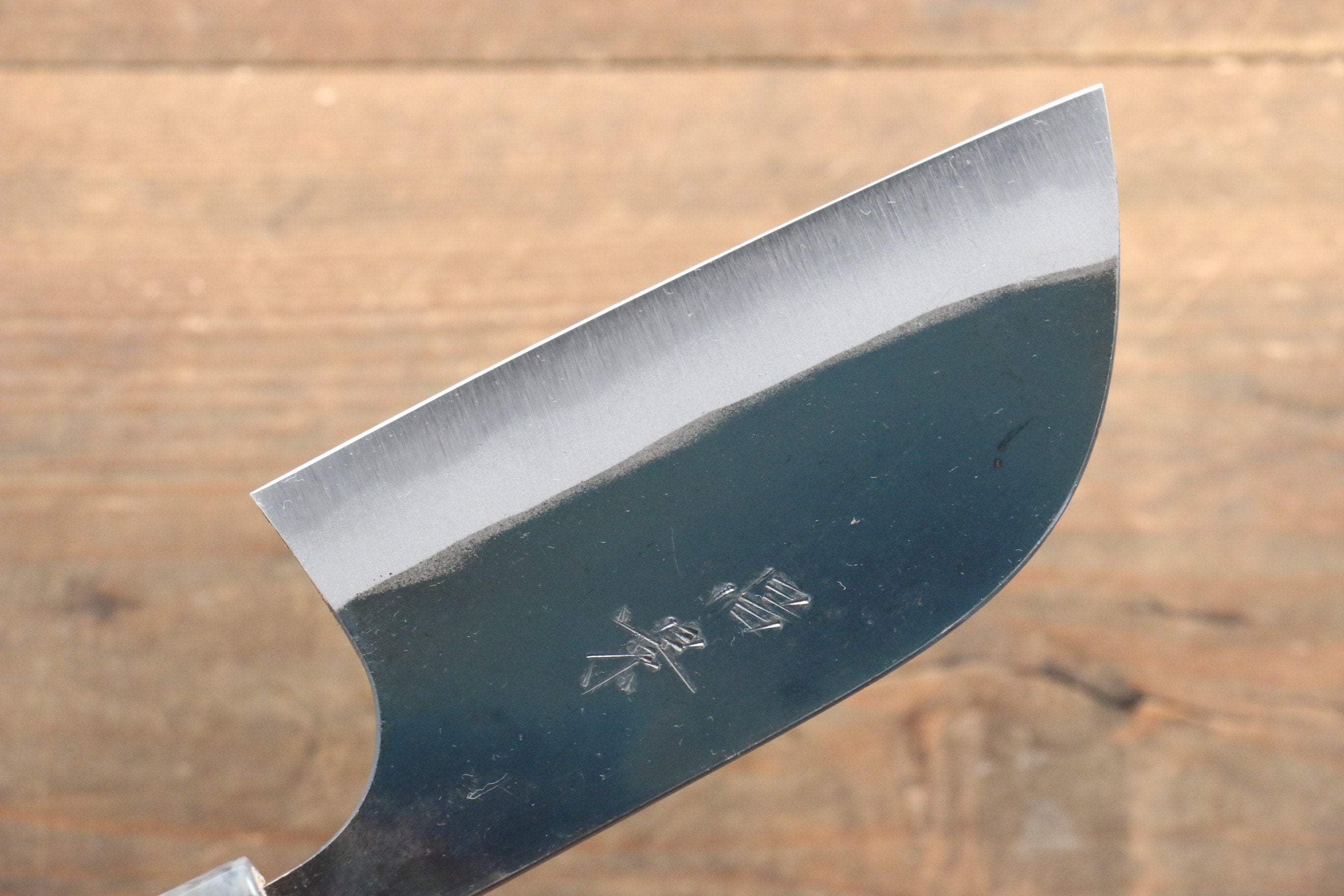 Masakage Mizu Blue Steel No.2 Kamagata Utility Knife 115mm - Japanese Black Finished Blade with American Cherry Wood Handle - Perfect for Sushi, Meat Slicing & Precision Kitchen Tasks
