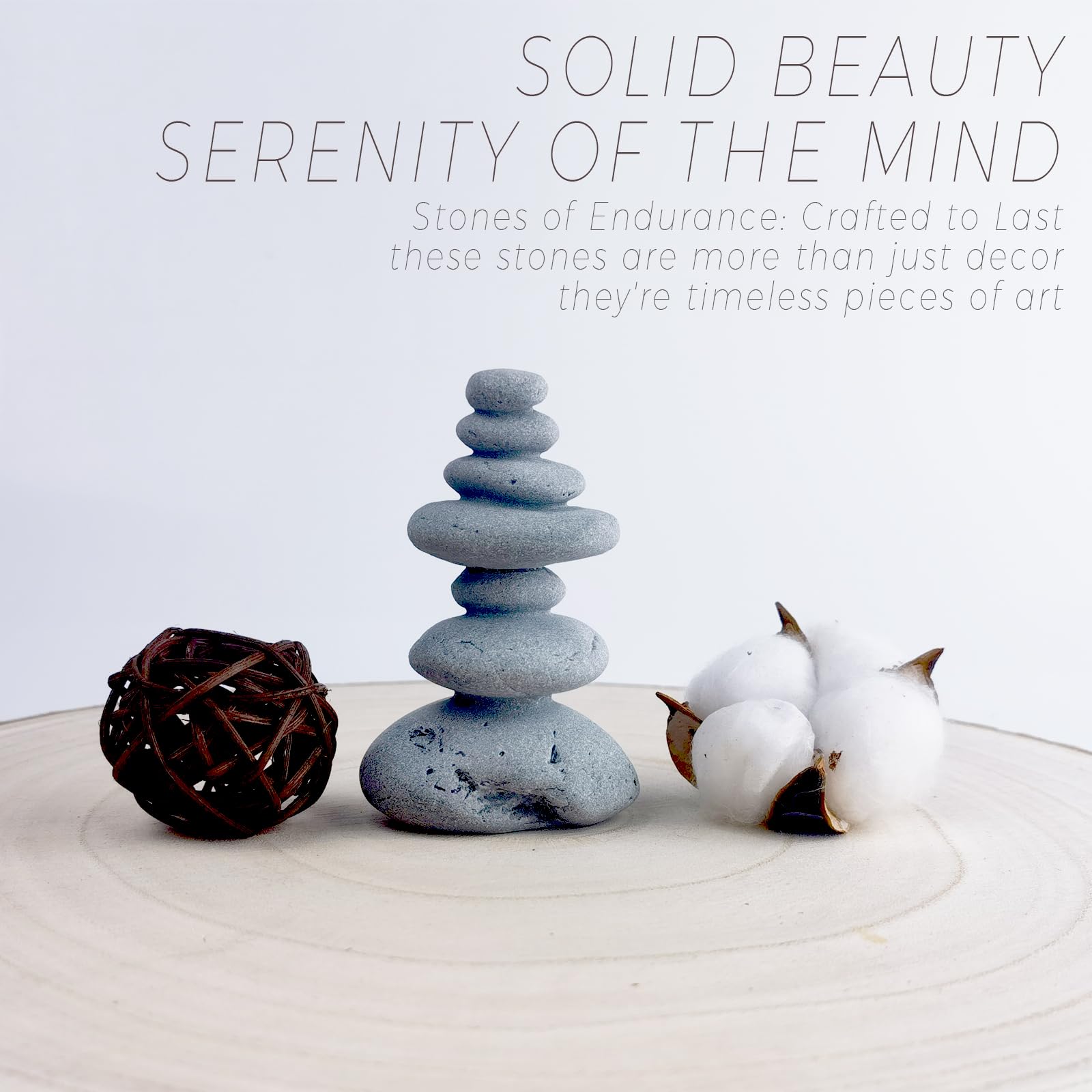 7 Zen Stacking Stones - Handmade Rock Statues for Garden & Office Decor, Yoga Meditation Accessories, Small Fish Tank & Micro Landscape Decoration - Perfect for Relaxation, Feng Shui & Home Zen Spaces