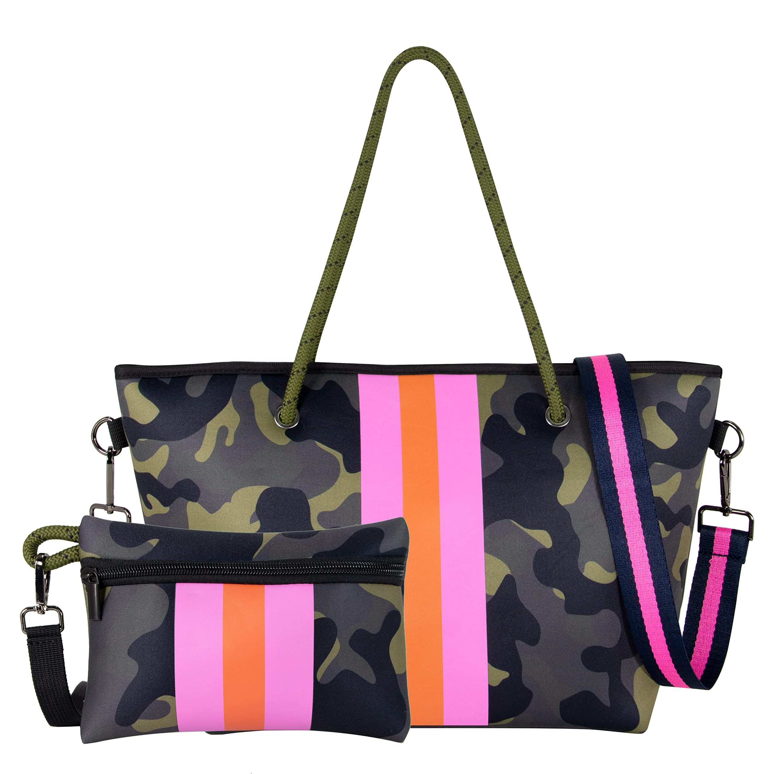 ANJUR Women's Neoprene Crossbody Shoulder Bag - Lightweight Medium Handbag with Zipper & Small Purse - Perfect for Daily Use, Travel, Shopping and Casual Outings