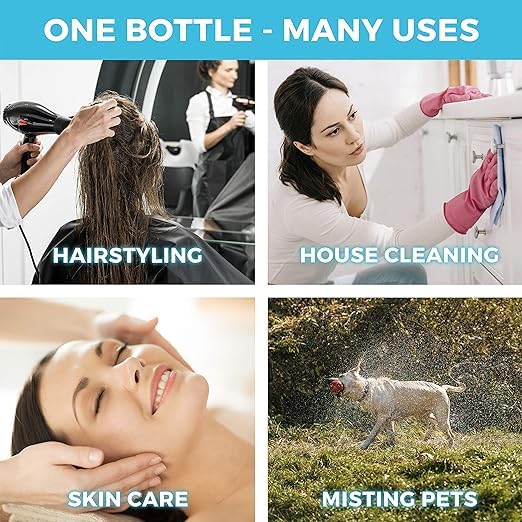 BANIRA Refillable Empty Water Spray Bottle for Hair Styling, Plants, Cleaning, Cooking, Misting & Skin Care - Perfect for Home, Salon, Garden, and Beauty Routine