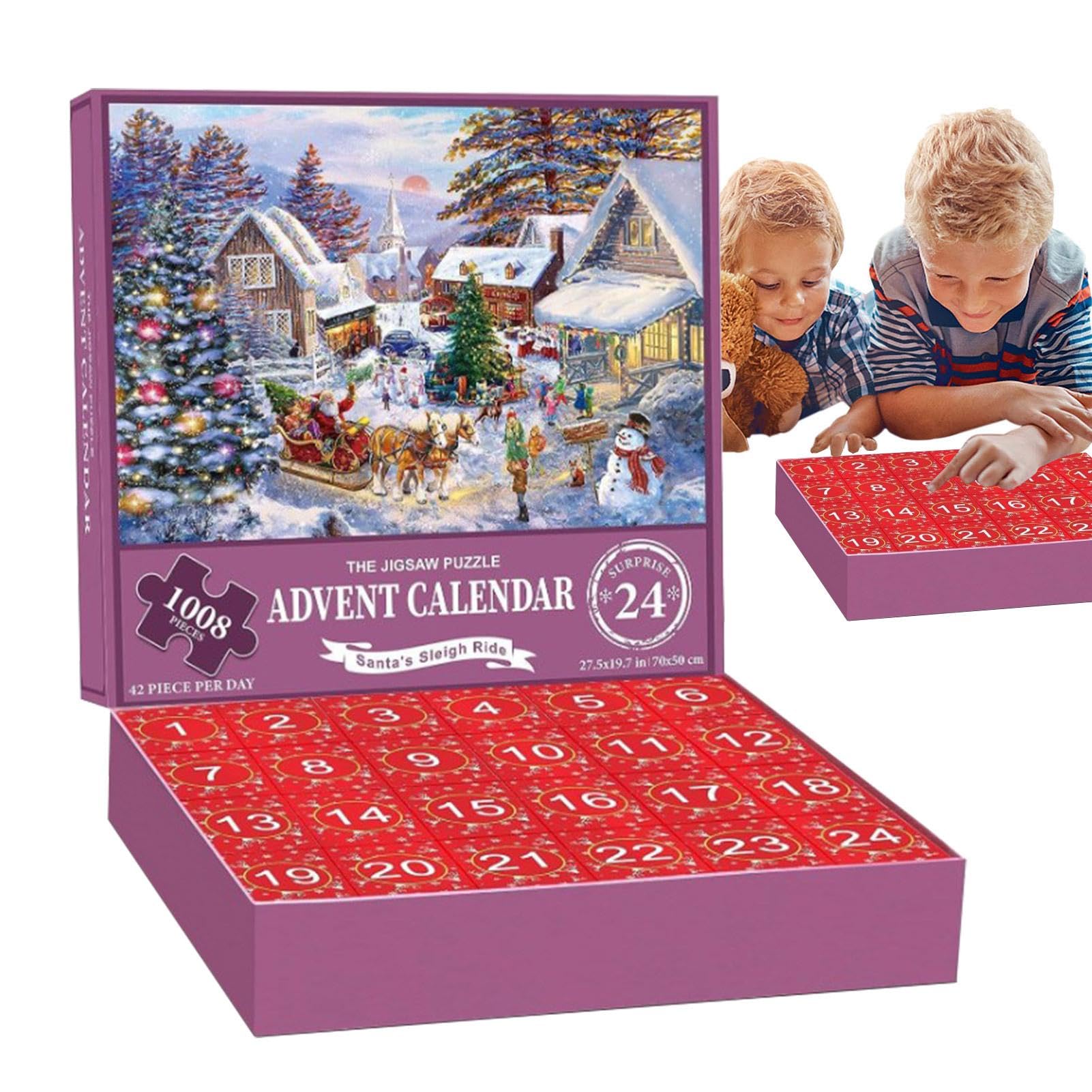 Christmas Countdown Puzzle - 24-Piece Advent Calendar Jigsaw Puzzle for Kids & Family | Fun Holiday Activity, Countdown to Christmas Tradition, Perfect for Family Game Night & Christmas Decor