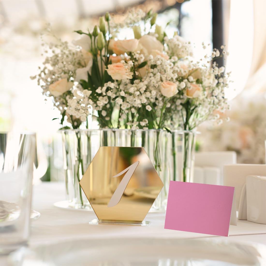 Andaz Press Printable Table Tent Place Cards - 20-Pack Pink Blank Name Cards for Wedding, Baby Shower & Graduation | Perfect for Seat Placements, Table Settings & Food Labeling