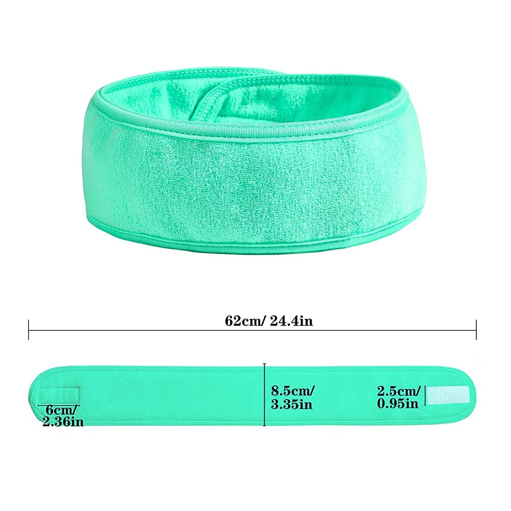 Zhunmun Stretchable Polycotton Adjustable Headband for Women - Soft Makeup & Spa Head Wrap, Facial Hair Band for Skincare, Washing Face, Salon & Relaxation (2-Pack, Multicolor) - Perfect for Home Spa, Beauty Routine & Daily Skincare