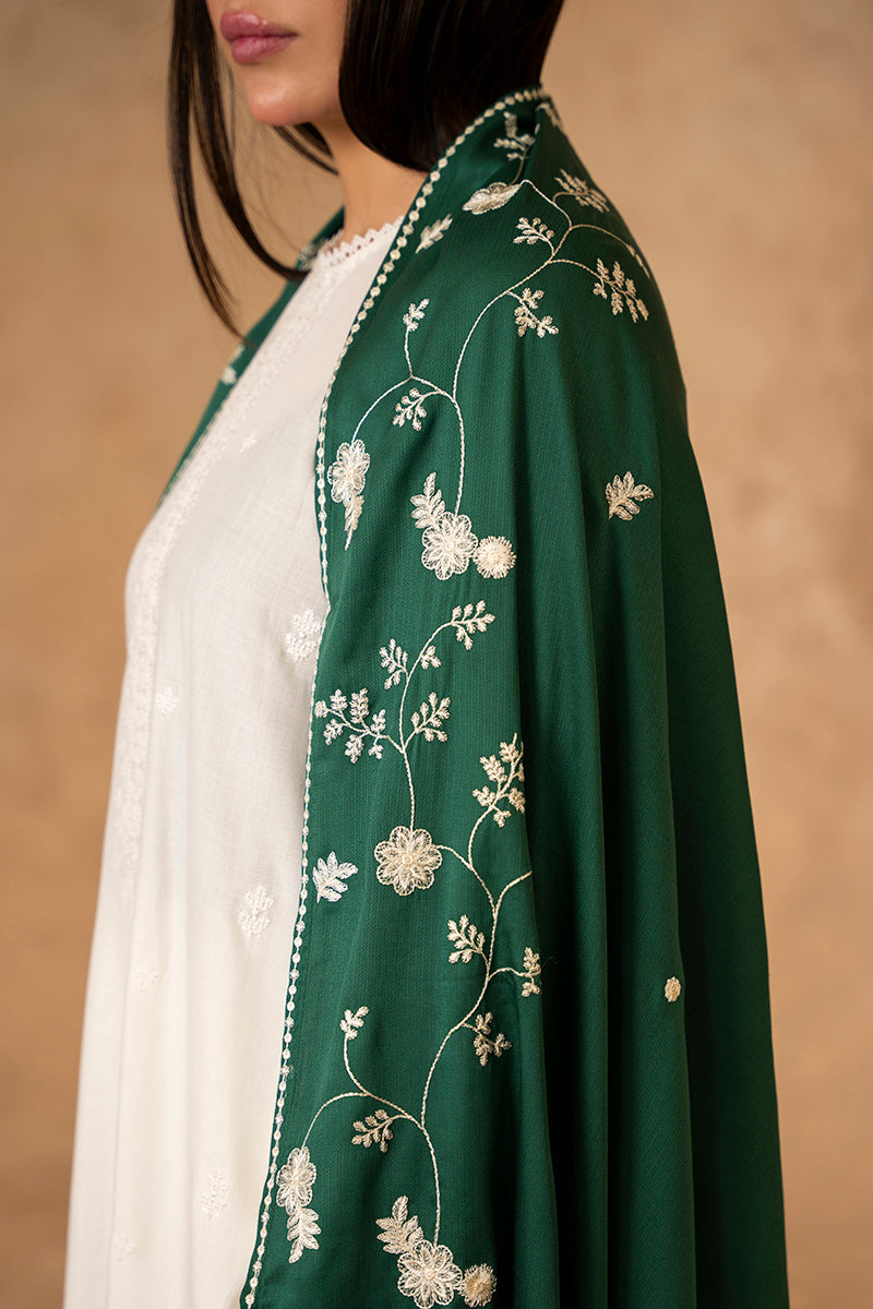 Leafy Embroidered Shawl - Elegant Floral Lace Wrap for Women, Perfect for Weddings, Parties & Evening Events