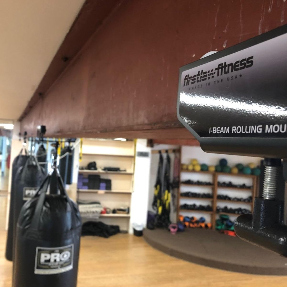 Heavy Duty I-Beam Rolling Punching Bag Mount - Adjustable 3.5