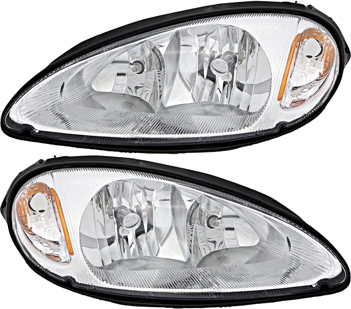Chrysler PT Cruiser Replacement Headlights Set - Halogen Left & Right Headlamps for 2001-2005 Models | Perfect for Night Driving & Auto Restoration Projects