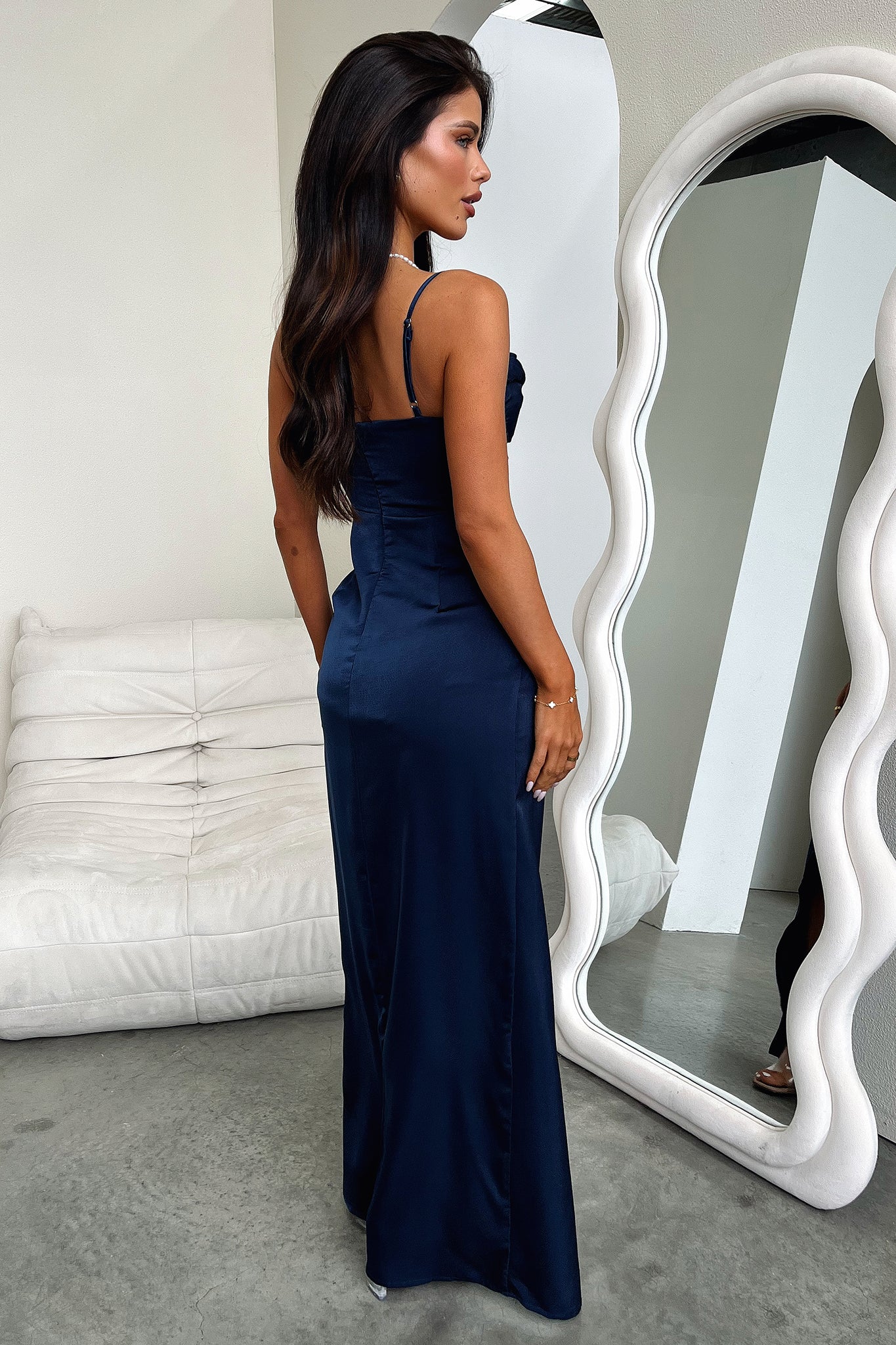 Aiana Navy Blue Women's Casual Dress - Perfect for Summer Outings, Beach Vacations, and Date Nights