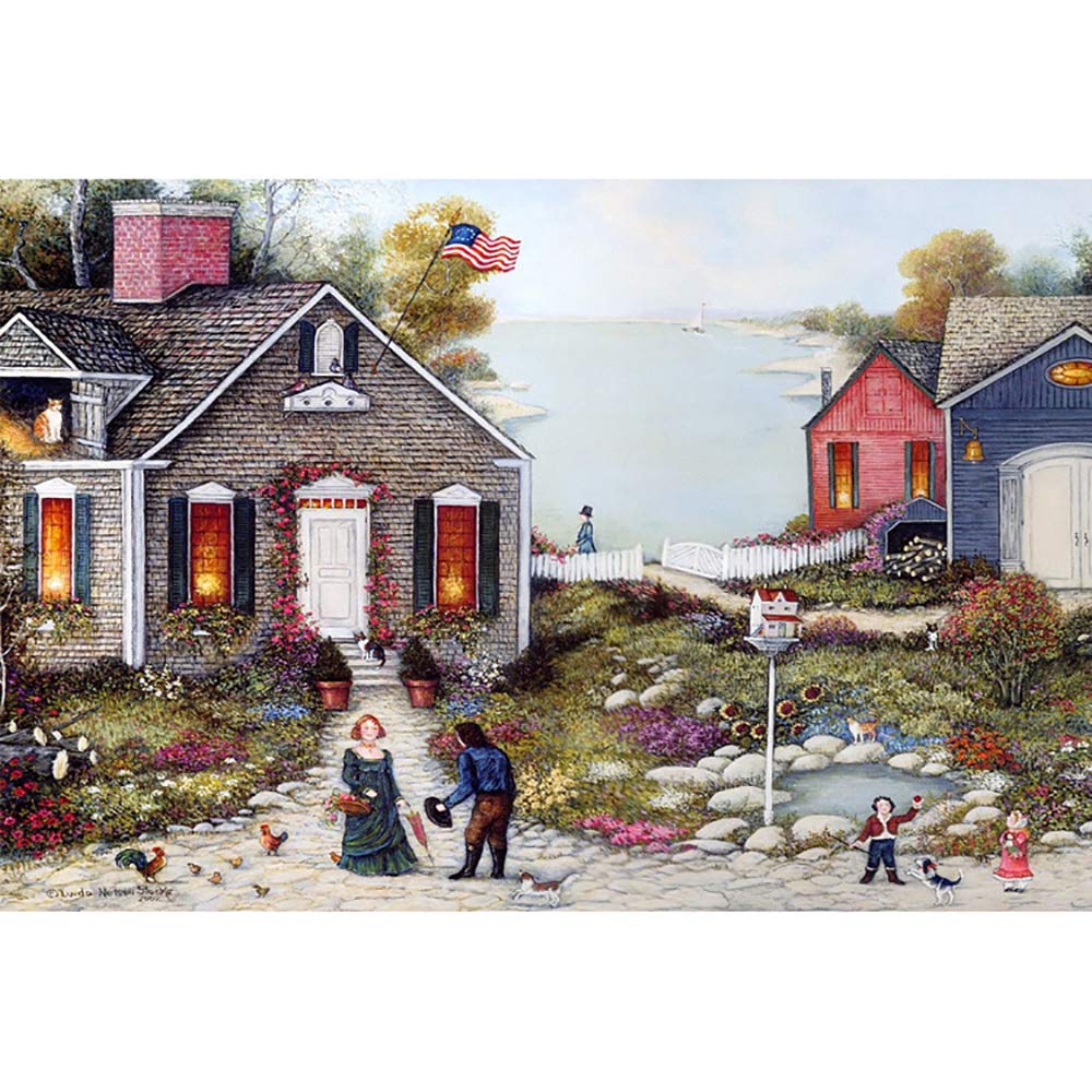 3000/4000/5000/6000 Piece Wooden Puzzle - American Village Oil Painting Anime Jigsaw for Adults, Educational Brain Teaser & Stress Relief Gift | Home Decor, Family Game Night, Classroom Activity