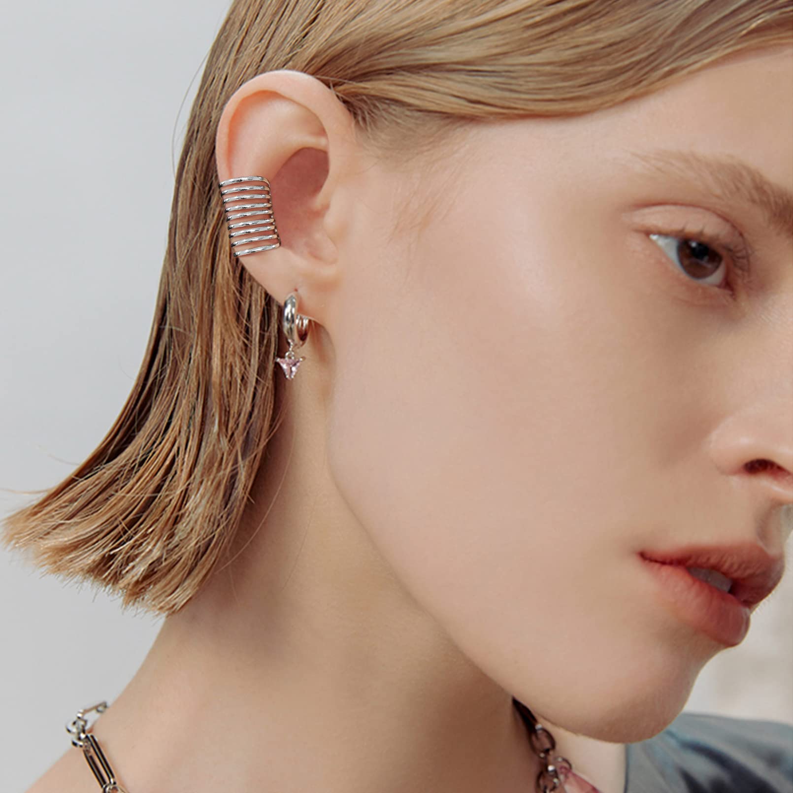ChicSilver 925 Sterling Silver Non-Piercing Clip-On Cartilage Cuff Earrings for Women - Elegant Ear Cuff Jewelry with Gift Box - Perfect for Parties, Weddings & Everyday Wear