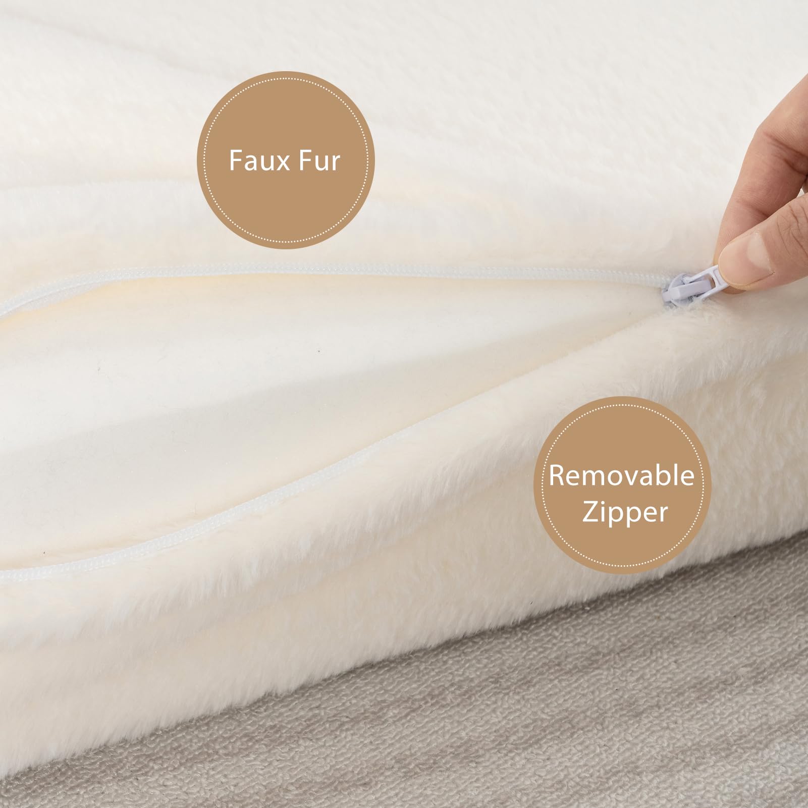 MAXYOYO Convertible Bean Bag Chair to Sofa Bed for Adults - Foldable Floor Mattress & Sleeper - Beige - Perfect for Small Spaces, Dorm Rooms & Lounge Areas