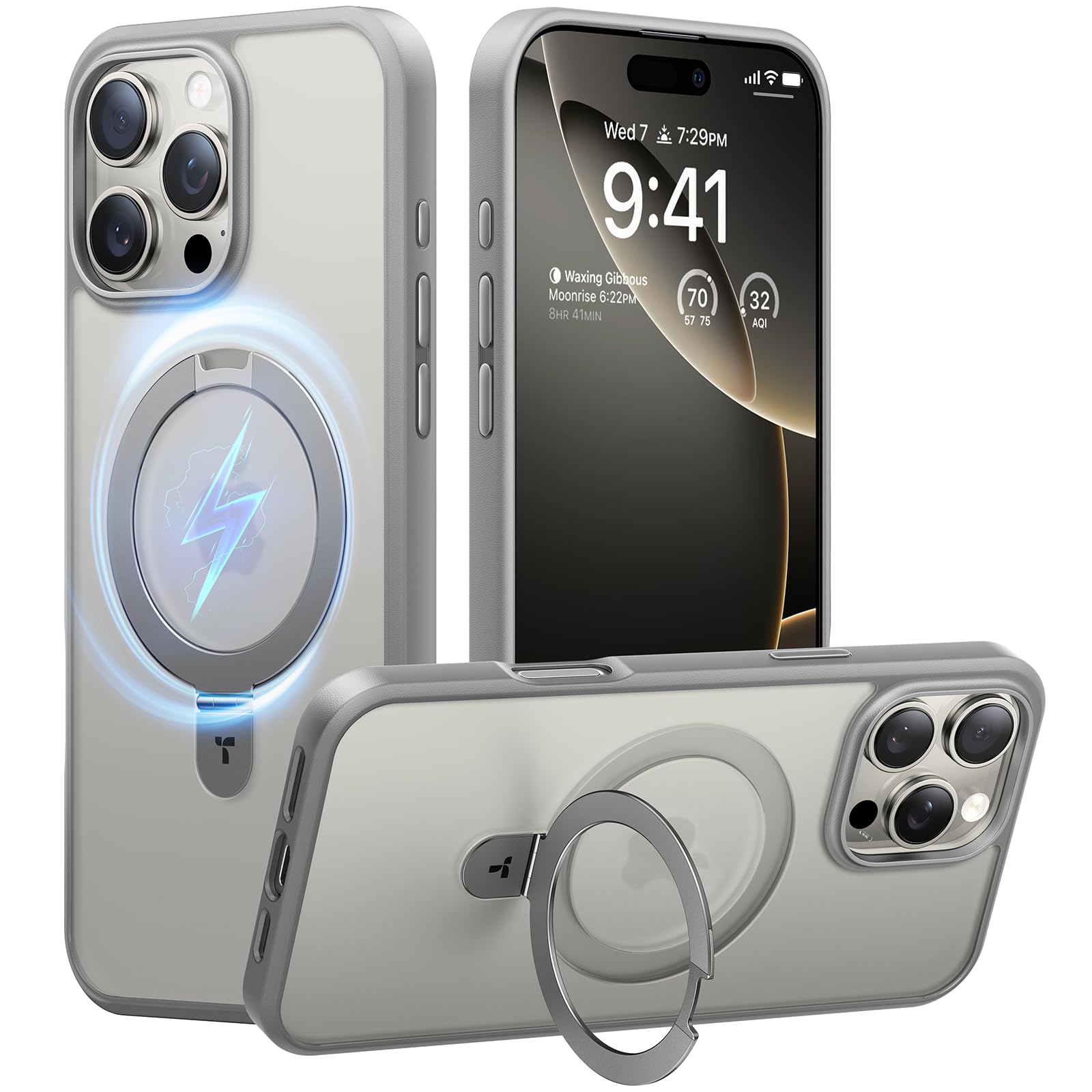 TORRAS Magnetic Stand Case for iPhone 16 Pro (6.3